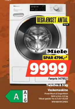 Power Miele TwinDos & 9 kg Vaskemaskine tilbud