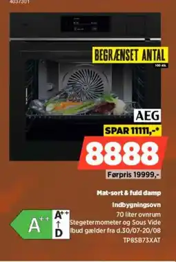 Power Aeg Mat-sort & fuld damp Indbygningsovn tilbud