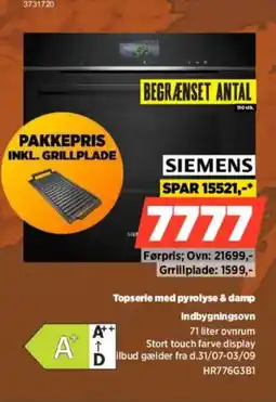 Power Siemens Topserie med pyrolyse & damp Indbygningsovn tilbud