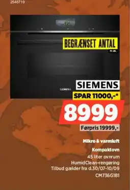 Power Siemens Mikro & varmluft Kompaktovn tilbud