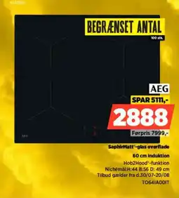 Power Aeg SaphirMatt'-glas overflade 60 cm induktion tilbud