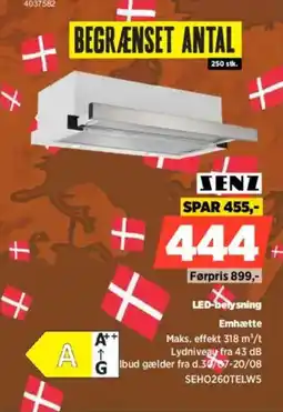 Power Senz LED-belysning Emhætte tilbud