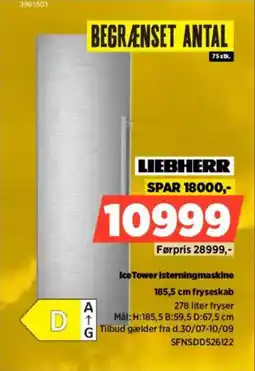 Power Liebherr Ice Tower isterningmaskine 185,5 cm fryseskab tilbud