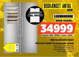 Power Liebherr Side by side inkl. fryser BioFresh-skuffer til grøntsager og kød tilbud