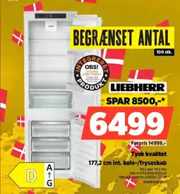 Power Liebherr Tysk kvalitet 177,2 cm int. køle-/fryseskab tilbud