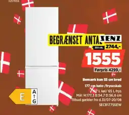 Power Senz Bemærk kun 55 cm bred 177 cm køle-/fryseskab tilbud
