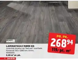 jem & fix LAMINATGULV MØRK EG tilbud