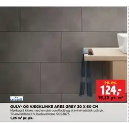 jem & fix GULV- OG VÆGKLINKE ARES GREY 30 X 60 CM tilbud