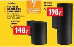 jem & fix TIN MAXI UDENDØRS VÆGLAMPE tilbud