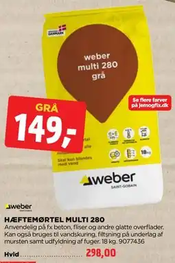 jem & fix HÆFTEMØRTEL MULTI 280 tilbud