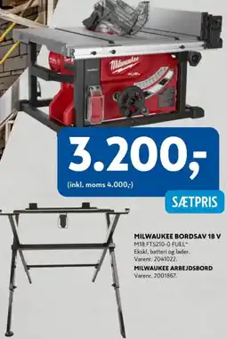 Davidsen Milwaukee bordsav 18v, Milwaukee arbejdsbord tilbud