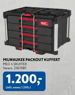 Davidsen Milwaukee packout kuffert med 4 skuffer tilbud