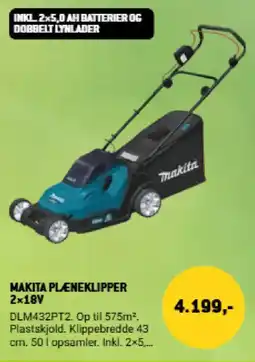 XL-BYG Makita plæneklipper 2x18V tilbud