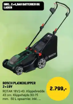 XL-BYG Bosch plæneklipper 2x18v tilbud