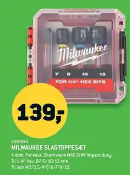 XL-BYG Milwaukee slagtoppesæt tilbud