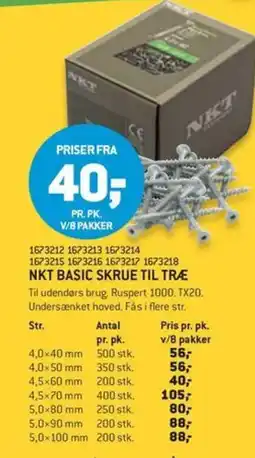 XL-BYG NKT Basic skrue til træ tilbud