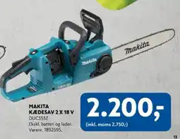 Davidsen Makita kædesav 2 x 18 v duc353z tilbud