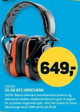XL-BYG Ox-on bt2 hørevern tilbud