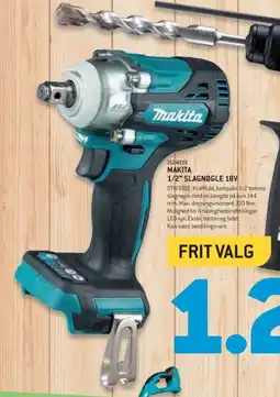 XL-BYG Makita 1/2" slagnøgle 18v tilbud