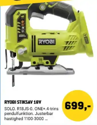 XL-BYG Ryobi stiksav 18v tilbud