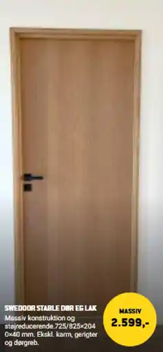 XL-BYG Swedoor Stable Dør Eg Lak tilbud