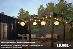 XL-BYG Plus Cubic Pergola - 3 Moduler M/Tokyo Hegen tilbud