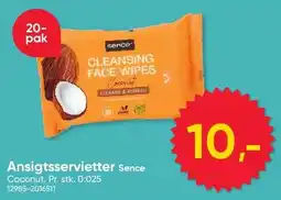 BigDollar Sence Cleansing Face Wipes Coconut tilbud