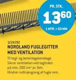 XL-BYG Nordland fuglegitter med ventilation tilbud