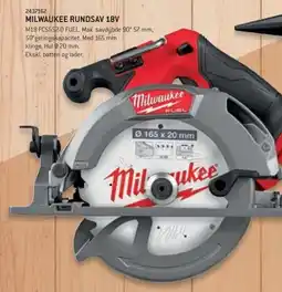 XL-BYG Milwaukee rundsav 18v tilbud