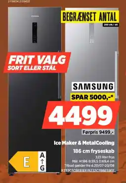 Power Samsung Ice Maker & MetalCooling 186 cm fryseskab tilbud