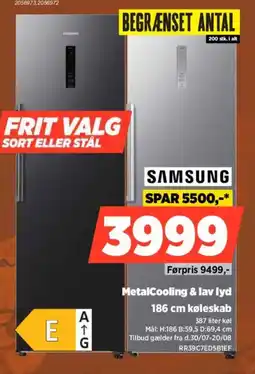 Power Samsung MetalCooling & lav lyd 186 cm køleskab tilbud