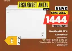 Power Senz Kan stå ned til -15°C Kummefryser tilbud