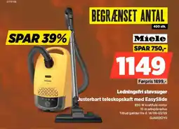Power Miele Ledningsfri støvsuger Justerbart teleskopskaft med EasySlide tilbud