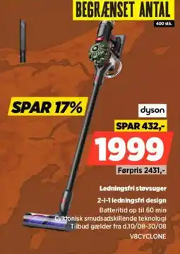 Power Dyson Ledningsfri støvsuger 2-i-1 ledningsfri design tilbud