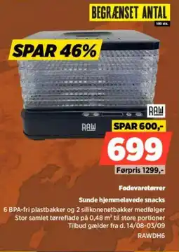 Power Raw Fødevaretørrer Sunde hjemmelavede snacks tilbud
