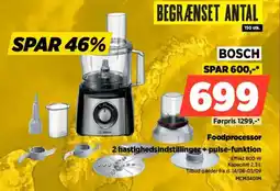 Power Bosch Foodprocessor 2 hastighedsindstillinger + pulse-funktion tilbud