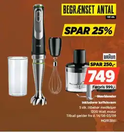 Power Braun Stavblender Inkluderer kaffekværn tilbud