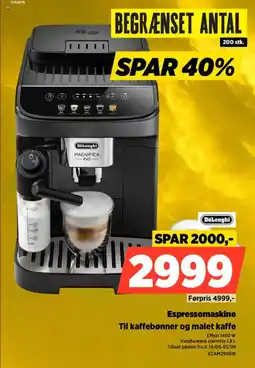 Power Delonghi Espressomaskine Til kaffebønner og malet kaffe tilbud