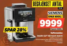 Power Siemens Kaffemaskine Intuitiv 6,8" full-touch-skærm tilbud
