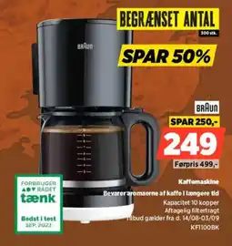 Power Braun Kaffemaskine Bevarer aromaerne af kaffe i længere tid tilbud