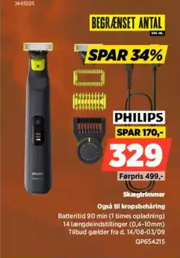 Power Philips Skægtrimmer Også til kropsbehåring tilbud