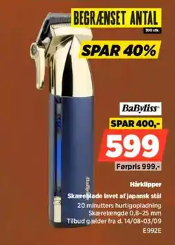 Power Babyliss Hårklipper Skæreblade lavet af japansk stål tilbud