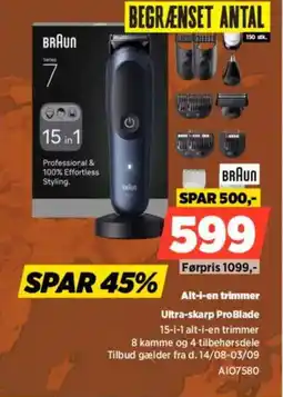 Power Braun Alt-i-en trimmer Ultra-skarp ProBlade tilbud