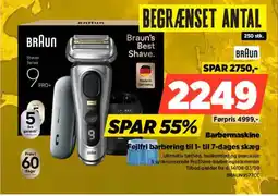 Power Braun Barbermaskine Fejlfri barbering til 1- til 7-dages skæg tilbud