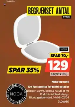 Power Nooa Make-up spejl 10x forstørrelse for fejlfri detaljer tilbud