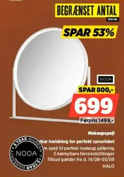 Power Nooa Makeupspejl justerbar hældning for perfekt synsvinkel tilbud
