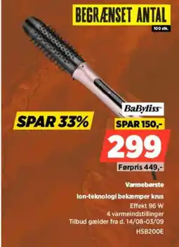 Power Babyliss Varmeborste lon-teknologi bekæmper krus tilbud