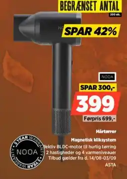Power Nooa Hårtørrer Magnetisk kliksystem tilbud