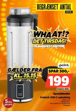 Power Point Sportsblender Praktisk USB-C-opladning tilbud