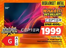 Power Cepter 50" 4K UHD Google TV Smart underholdning i fantastisk QLED tilbud